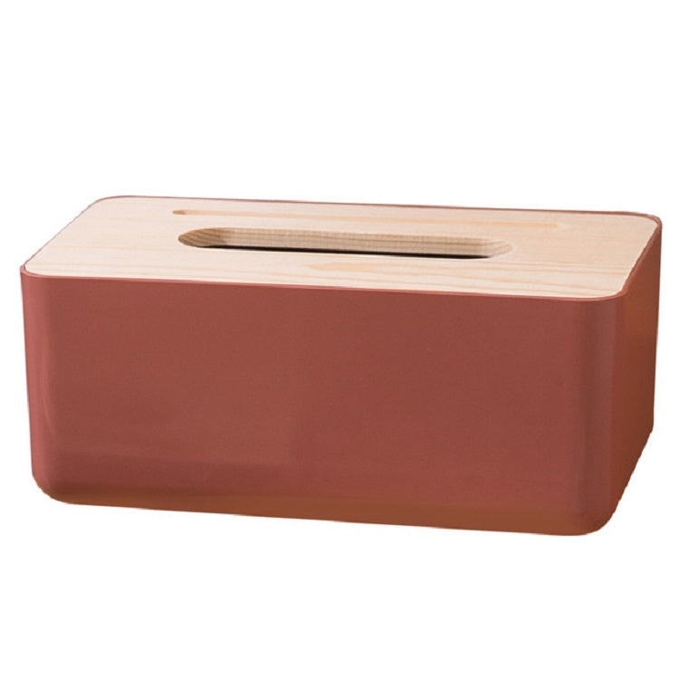 Grooved Drawer Box Home Living Room Tissue Box with Log Cover, Phone Holder Function