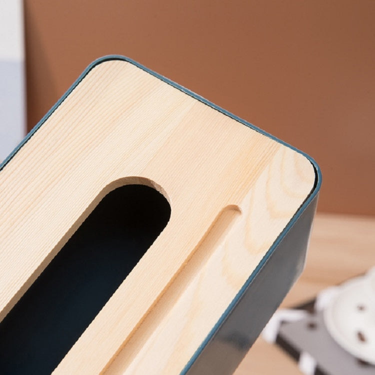 Grooved Drawer Box Home Living Room Tissue Box with Log Cover, Phone Holder Function