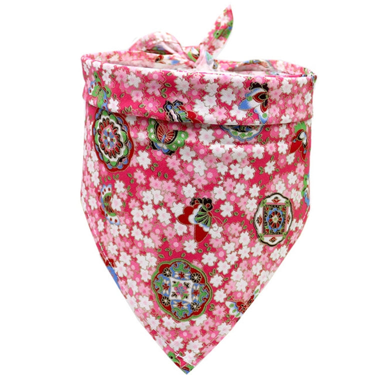 2 PCS Japanese Style Pet Triangle Towel Dog Saliva Towel Scarf