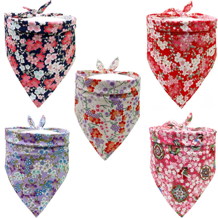 2 PCS Japanese Style Pet Triangle Towel Dog Saliva Towel Scarf