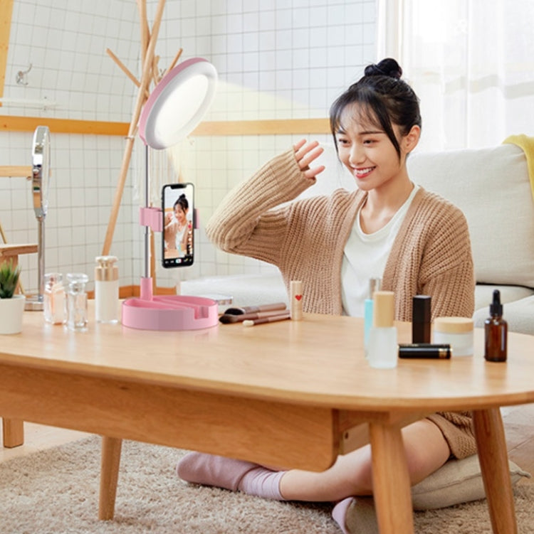 Retractable Foldable Live Selfie Beauty Integrated Fill Light Lamp Bracket(Black)