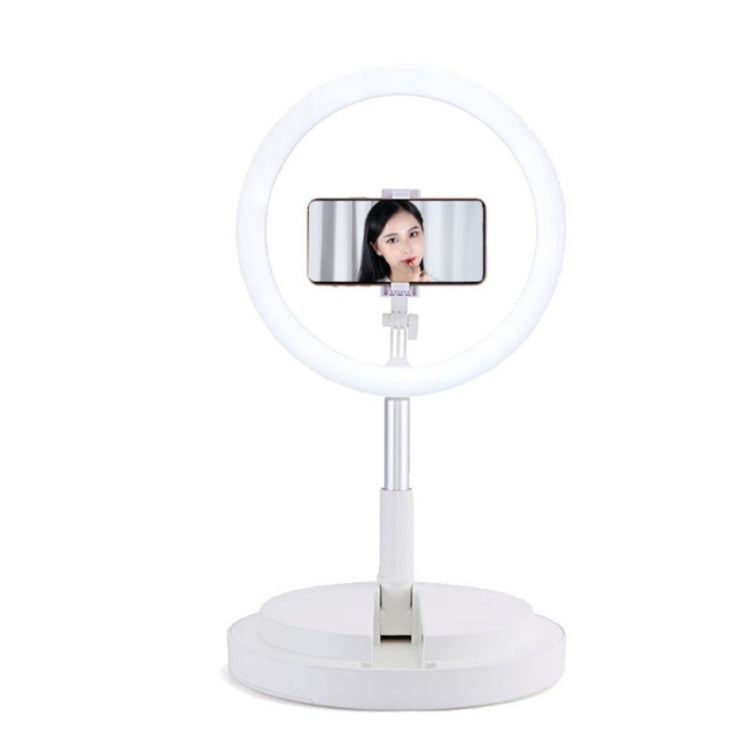Mobile Phone Live Broadcast Foldable LED Ring Integrated Selfie Beauty Floor-mounted Light Lamp Bracket
