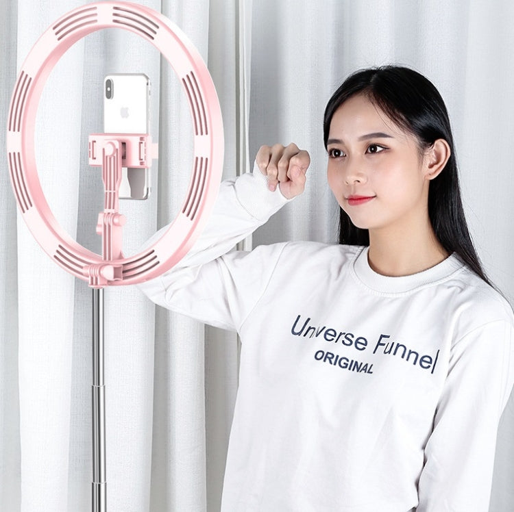 Mobile Phone Live Broadcast Foldable LED Ring Integrated Selfie Beauty Floor-mounted Light Lamp Bracket