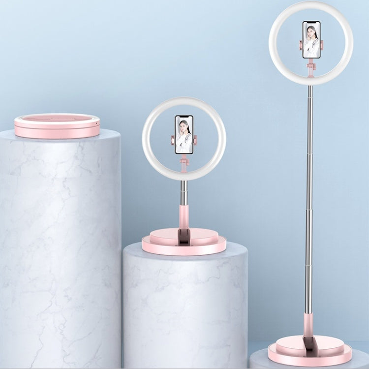 Mobile Phone Live Broadcast Foldable LED Ring Integrated Selfie Beauty Floor-mounted Light Lamp Bracket