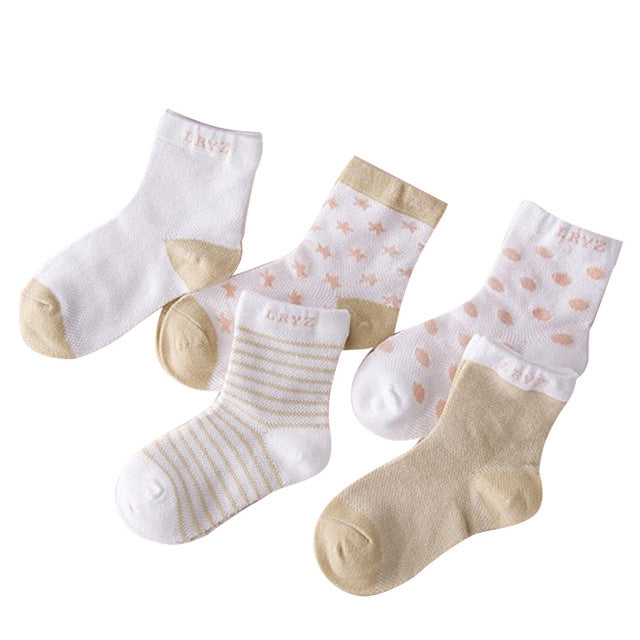 5 Pairs Cute Cartoon Socks Infant Toddler Soft Cotton Comfortable Ankle Socks, Size:S