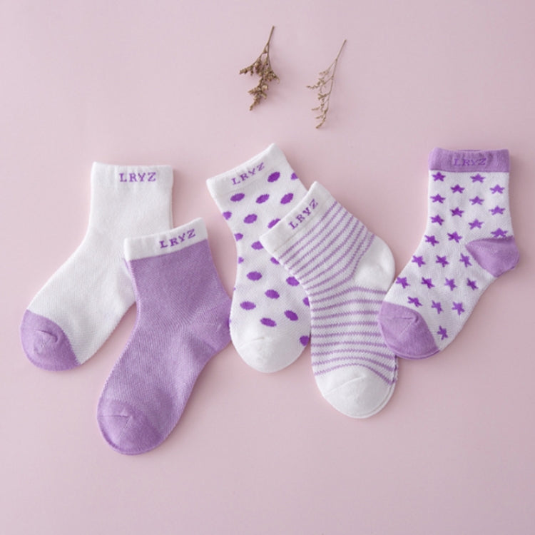 5 Pairs Cute Cartoon Socks Infant Toddler Soft Cotton Comfortable Ankle Socks, Size:S