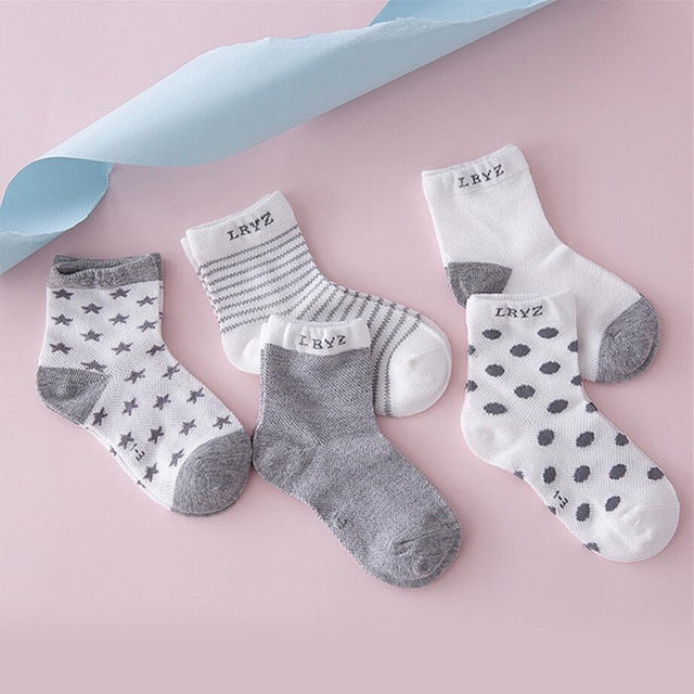 5 Pairs Cute Cartoon Socks Infant Toddler Soft Cotton Comfortable Ankle Socks, Size:M