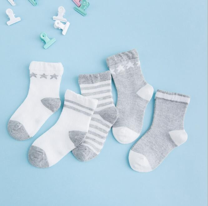 5 Pairs Cute Cartoon Socks Infant Toddler Soft Cotton Comfortable Ankle Socks, Size:M