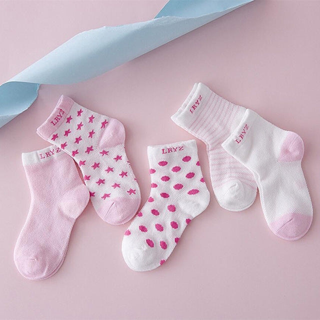 5 Pairs Cute Cartoon Socks Infant Toddler Soft Cotton Comfortable Ankle Socks, Size:L