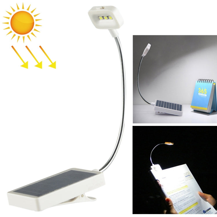N600 Solar Powered LED Clip Book Lamp Multifunctional Student Desk Lamp