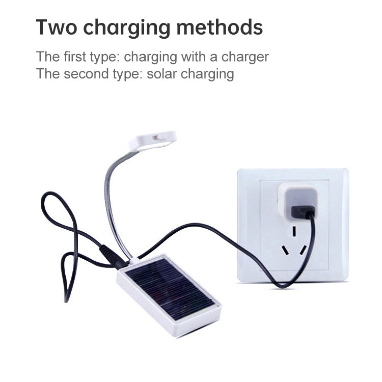 N600 Solar Powered LED Clip Book Lamp Multifunctional Student Desk Lamp