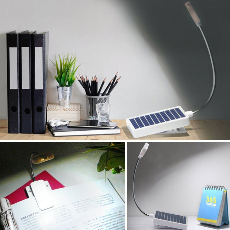 N600 Solar Powered LED Clip Book Lamp Multifunctional Student Desk Lamp