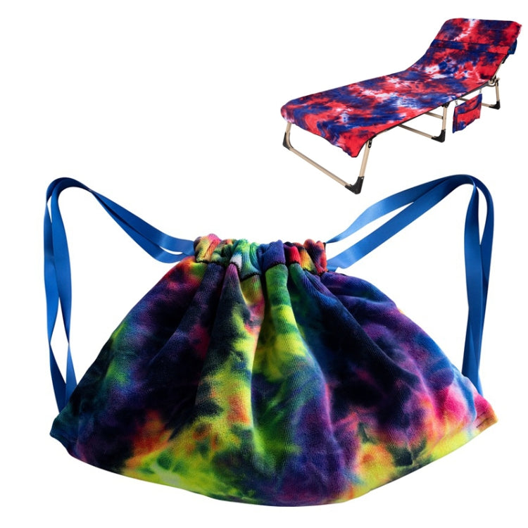 Tie-Dyed Microfiber Recliner Cover Beach Chair Towel Backpack Beach Towel, Size: 210 x 75cm
