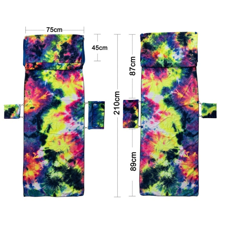 Tie-Dyed Microfiber Recliner Cover Beach Chair Towel Backpack Beach Towel, Size: 210 x 75cm