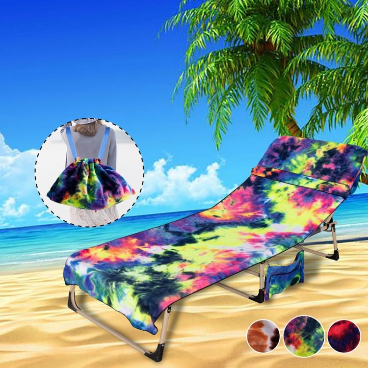 Tie-Dyed Microfiber Recliner Cover Beach Chair Towel Backpack Beach Towel, Size: 210 x 75cm