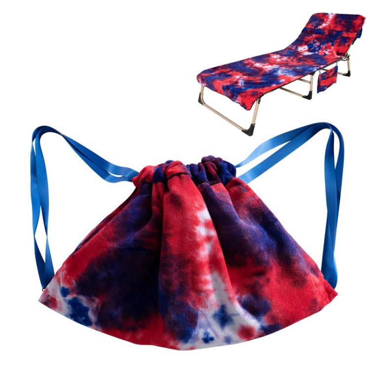 Tie-Dyed Microfiber Recliner Cover Beach Chair Towel Backpack Beach Towel, Size: 210 x 75cm