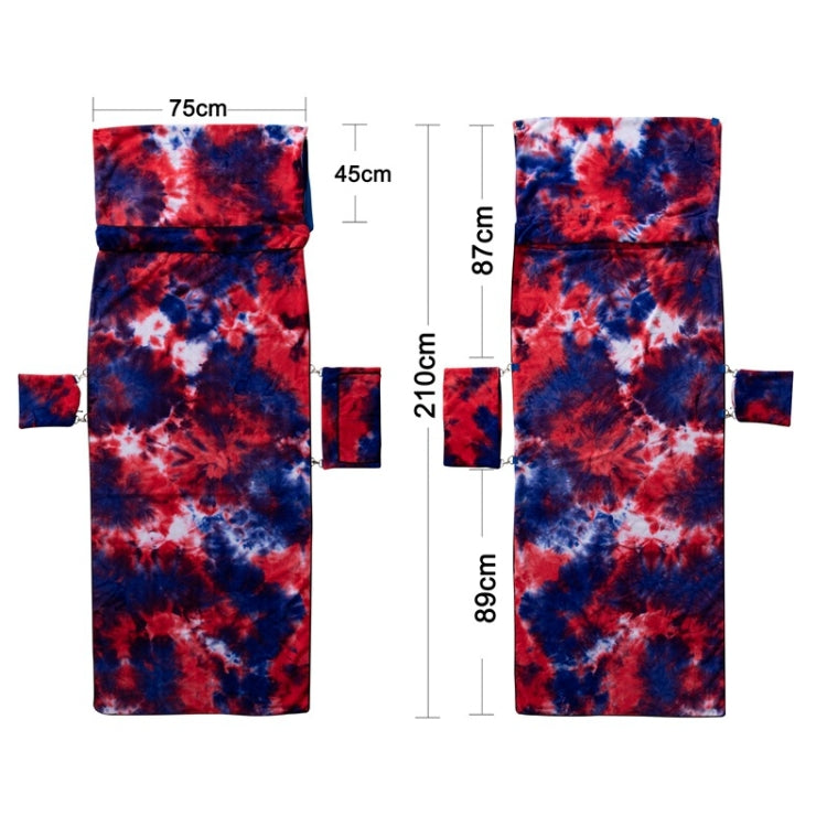 Tie-Dyed Microfiber Recliner Cover Beach Chair Towel Backpack Beach Towel, Size: 210 x 75cm