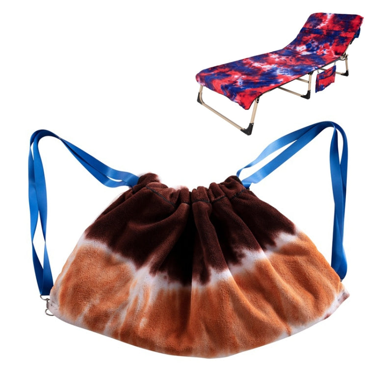 Tie-Dyed Microfiber Recliner Cover Beach Chair Towel Backpack Beach Towel, Size: 210 x 75cm