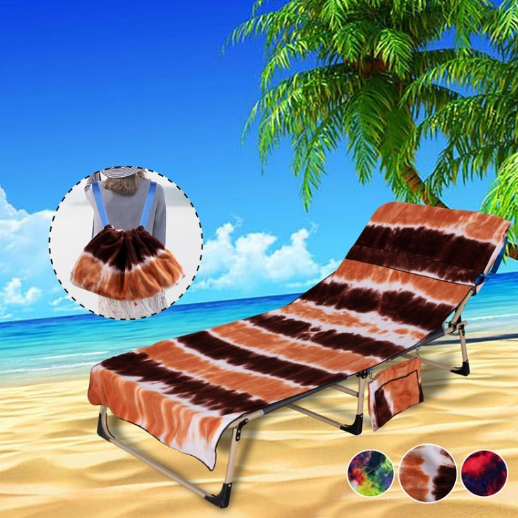 Tie-Dyed Microfiber Recliner Cover Beach Chair Towel Backpack Beach Towel, Size: 210 x 75cm
