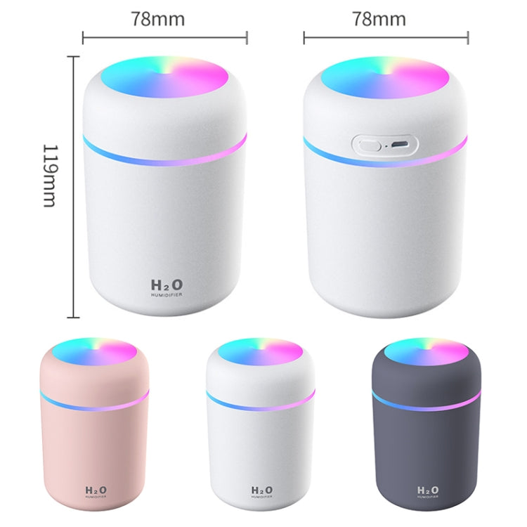 Dq-107 Mini Car Atomizer Colorful Light Water Instrument Meter Air Humidifier(White)