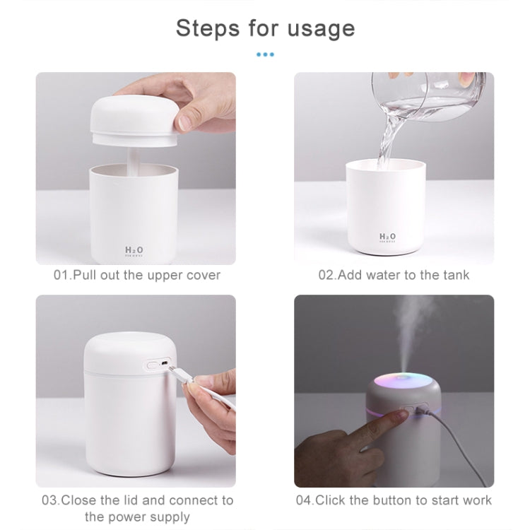 Dq-107 Mini Car Atomizer Colorful Light Water Instrument Meter Air Humidifier(White)