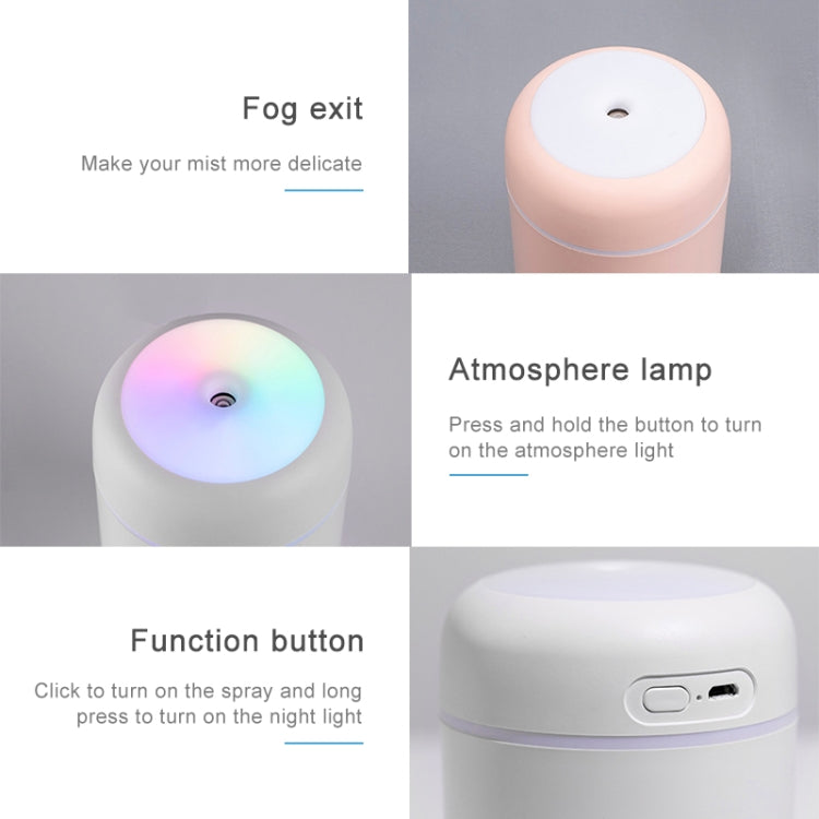 Dq-107 Mini Car Atomizer Colorful Light Water Instrument Meter Air Humidifier(White)