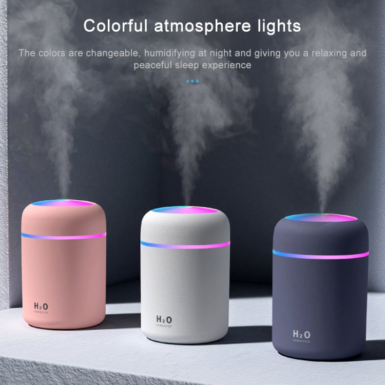 Dq-107 Mini Car Atomizer Colorful Light Water Instrument Meter Air Humidifier(White)