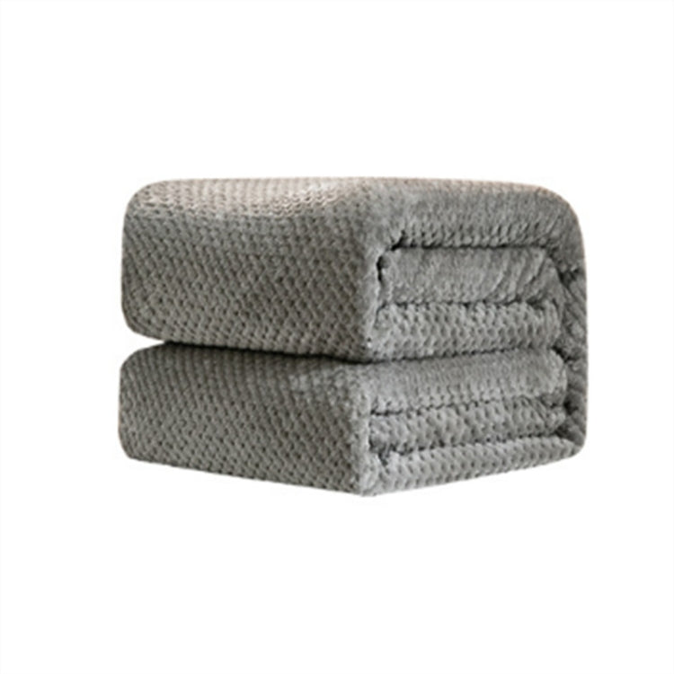 Thicken Solid Color Mesh Pineapple Flannel Blanket Coral Fleece Air Conditioning Sofa Cover Winter Warm Sheets Easy Wash Faux Fur Blankets, Size:180x200cm