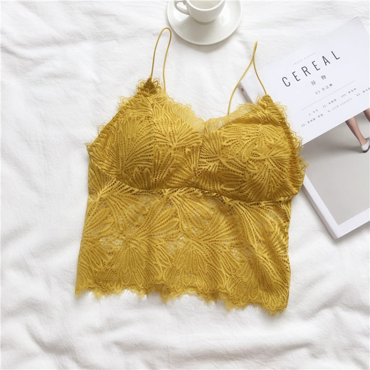 Slim Strap Lace Bra Vest Small Sexy Beautiful Back Girl Suspenders, Size: Free Size