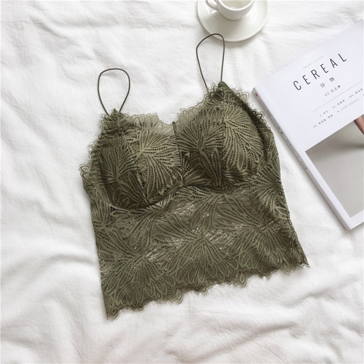 Slim Strap Lace Bra Vest Small Sexy Beautiful Back Girl Suspenders, Size: Free Size