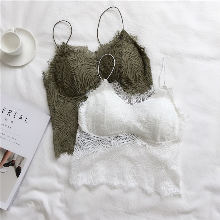 Slim Strap Lace Bra Vest Small Sexy Beautiful Back Girl Suspenders, Size: Free Size