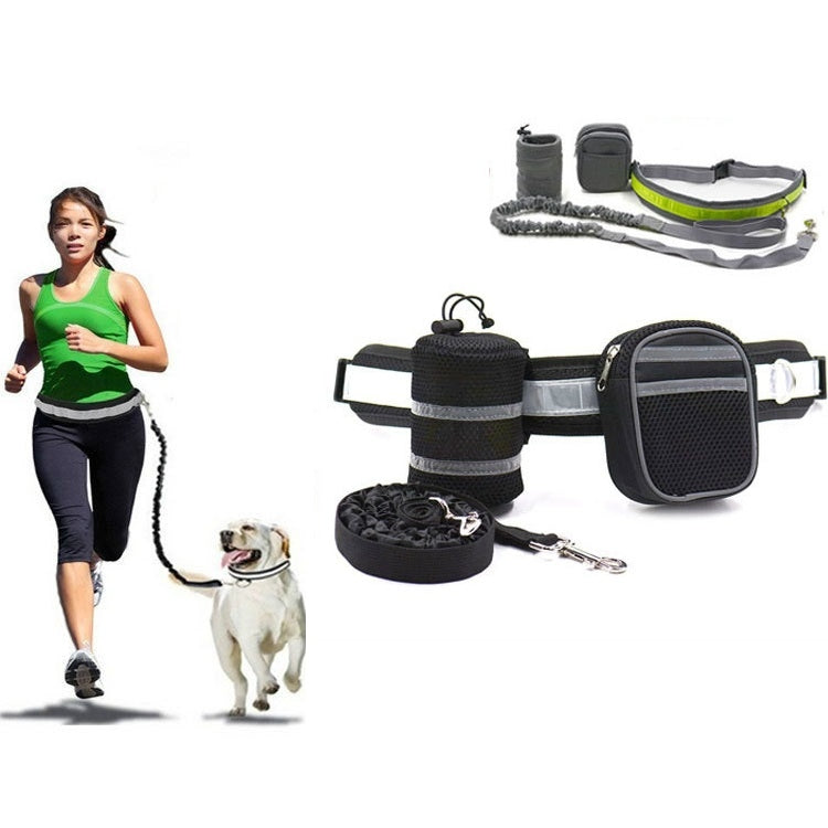 Dog Running Reflective Adjustable Belt Traction Rope with Small Bag, Specification:4-Piece Set