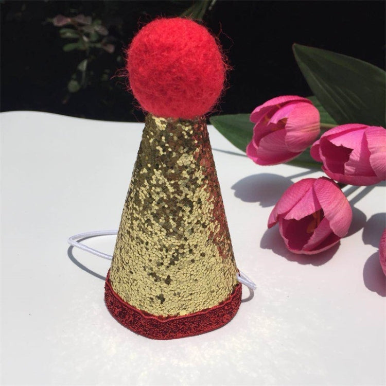 3 PCS Pets Sequined Bows Hat Christmas Decorations Supplies(Bow+Hat)