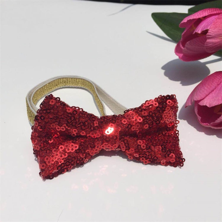 3 PCS Pets Sequined Bows Hat Christmas Decorations Supplies(Bow+Hat)