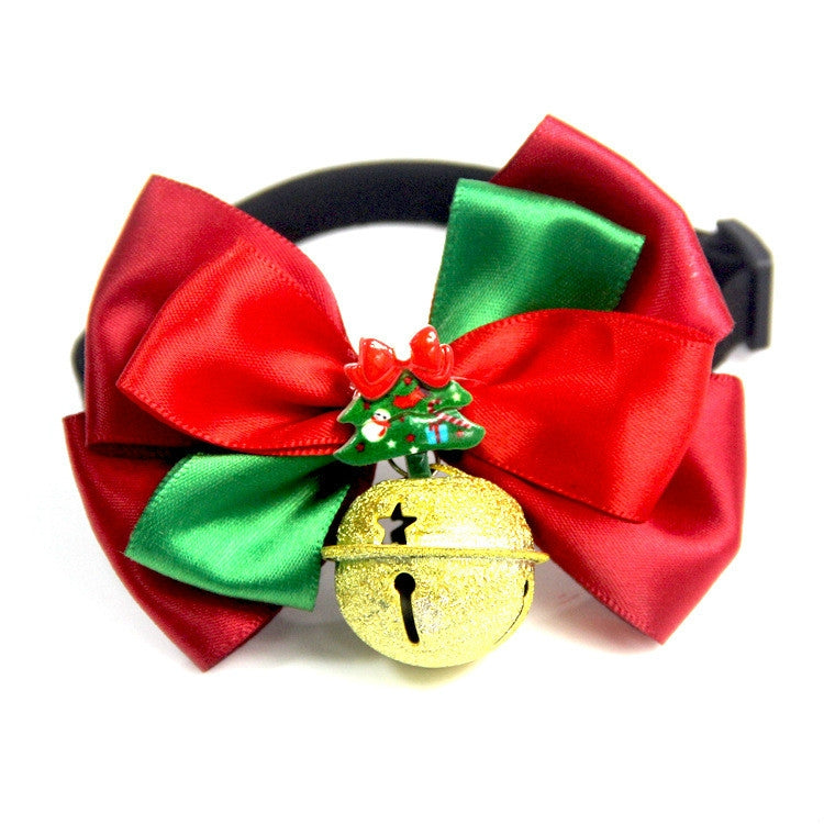 3 PCS Christmas Pet Bow Tie with Big Bell Non-Slip Adjustment Belt, Model:BS009