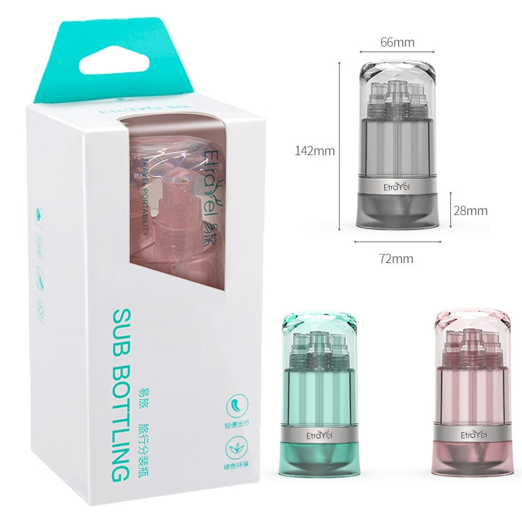 6 in 1 Portable Travel Cosmetics Sub-bottle Travel Transparent Spray Bottle(Pink)