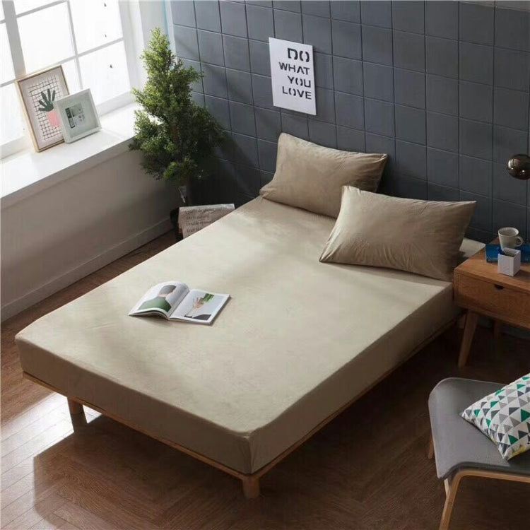 3 in 1 Warm Comfortable Short Plush Soft Velvet Bed Mattress Cover with 2PCS Pillowcases, Size:120x200x25cm