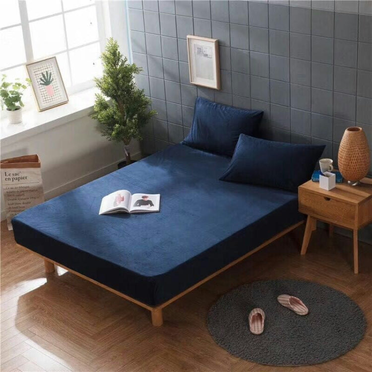 3 in 1 Warm Comfortable Short Plush Soft Velvet Bed Mattress Cover with 2PCS Pillowcases, Size:120x200x25cm