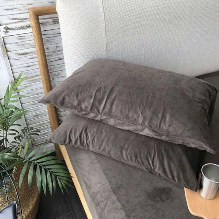 3 in 1 Warm Comfortable Short Plush Soft Velvet Bed Mattress Cover with 2PCS Pillowcases, Size:120x200x25cm