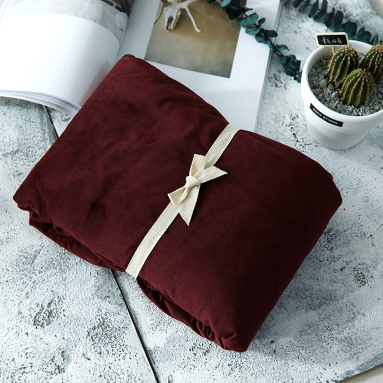 3 in 1 Warm Comfortable Short Plush Soft Velvet Bed Mattress Cover with 2PCS Pillowcases, Size:150x200x25cm