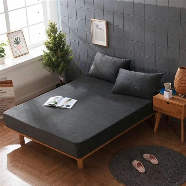3 in 1 Warm Comfortable Short Plush Soft Velvet Bed Mattress Cover with 2PCS Pillowcases, Size:150x200x25cm