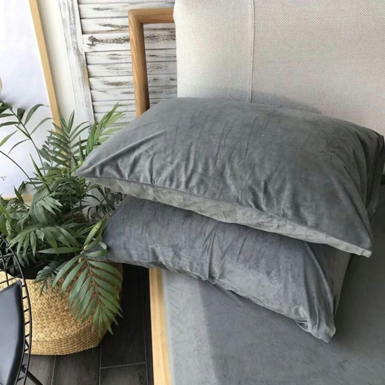 3 in 1 Warm Comfortable Short Plush Soft Velvet Bed Mattress Cover with 2PCS Pillowcases, Size:150x200x25cm