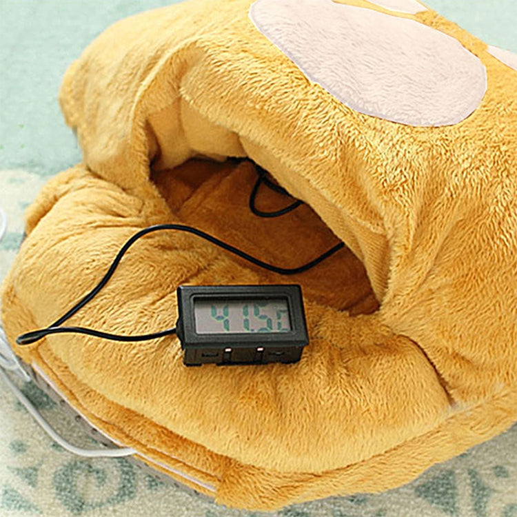 Big Feet Warm Slippers Electric Heat Slipper Popular Warm Your Feet Cartoon USB Foot Warmer Shoes(Coffee)