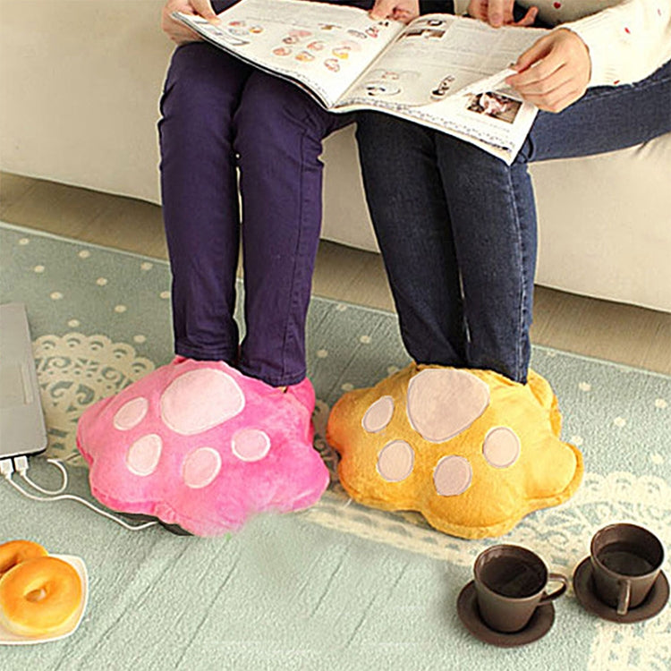 Big Feet Warm Slippers Electric Heat Slipper Popular Warm Your Feet Cartoon USB Foot Warmer Shoes(Coffee)