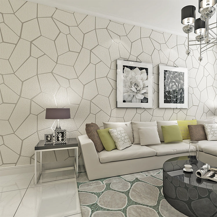 Simple 3D Embossed Geometric Pattern Wallpaper Thick Non-woven Background Wall Paper Home Decoration Wall Sticker