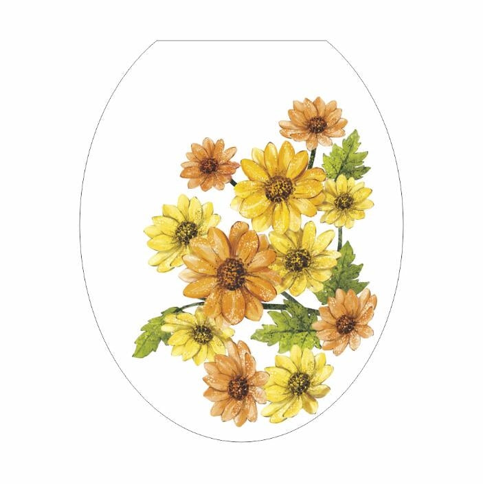 2 PCS Peony Flower Toilet Stickers Living Room TV Background Wall Decoration Kindergarten Environment Layout Mural