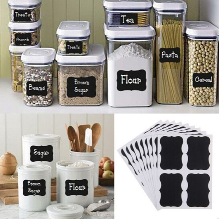 10 PCS Fancy Black Board Kitchen Jam Jar Label Labels Stickers