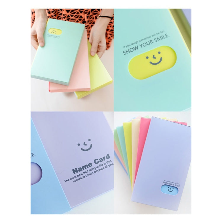Smiley Face Pattern Portable Business Card Book Card Holder Small Card storage Book Card Sticker Collection Ticket Collection