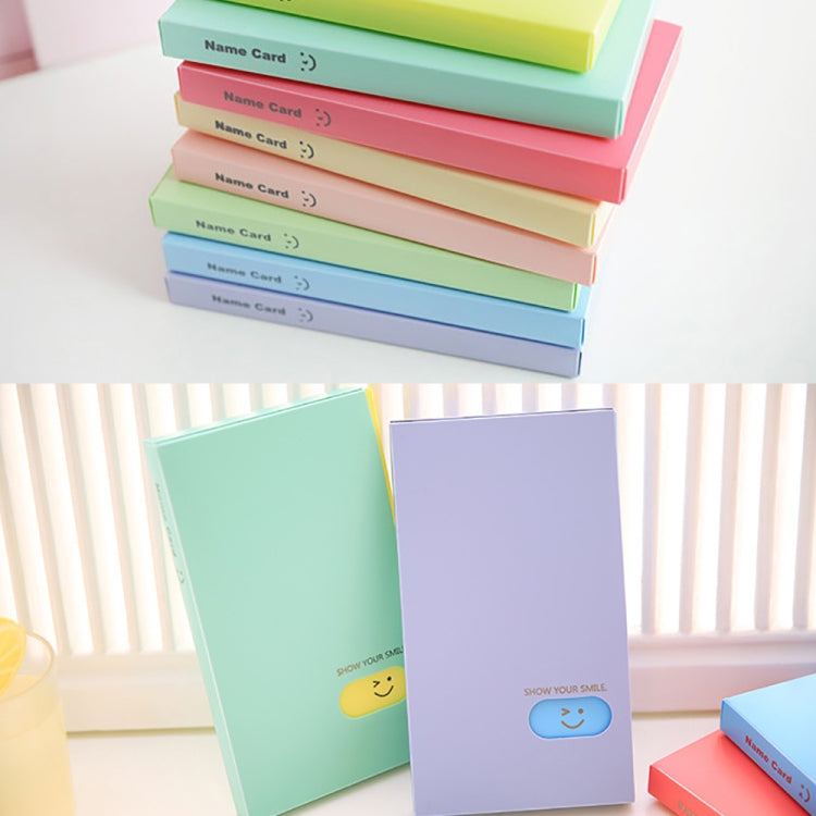Smiley Face Pattern Portable Business Card Book Card Holder Small Card storage Book Card Sticker Collection Ticket Collection