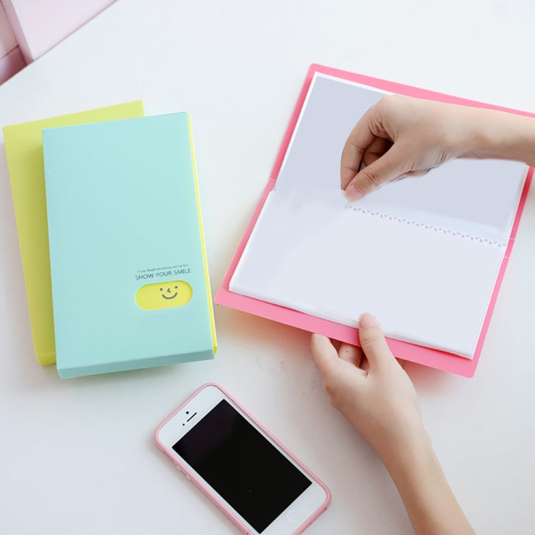 Smiley Face Pattern Portable Business Card Book Card Holder Small Card storage Book Card Sticker Collection Ticket Collection